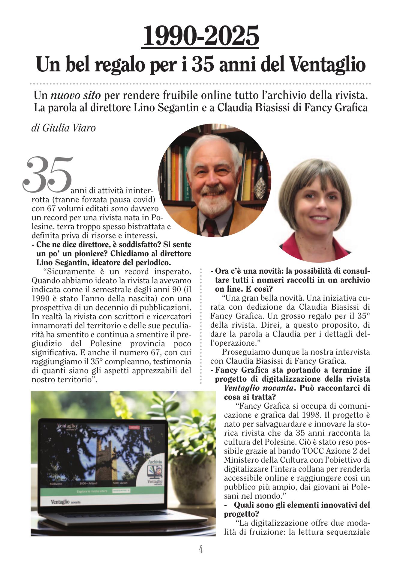 1990-2025: un bel regalo per i 35 anni del Ventaglio