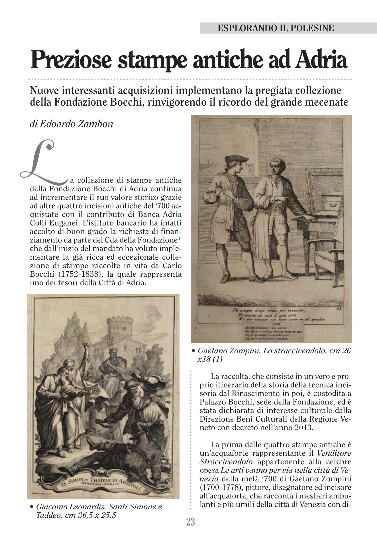 Preziose stampe antiche ad Adria