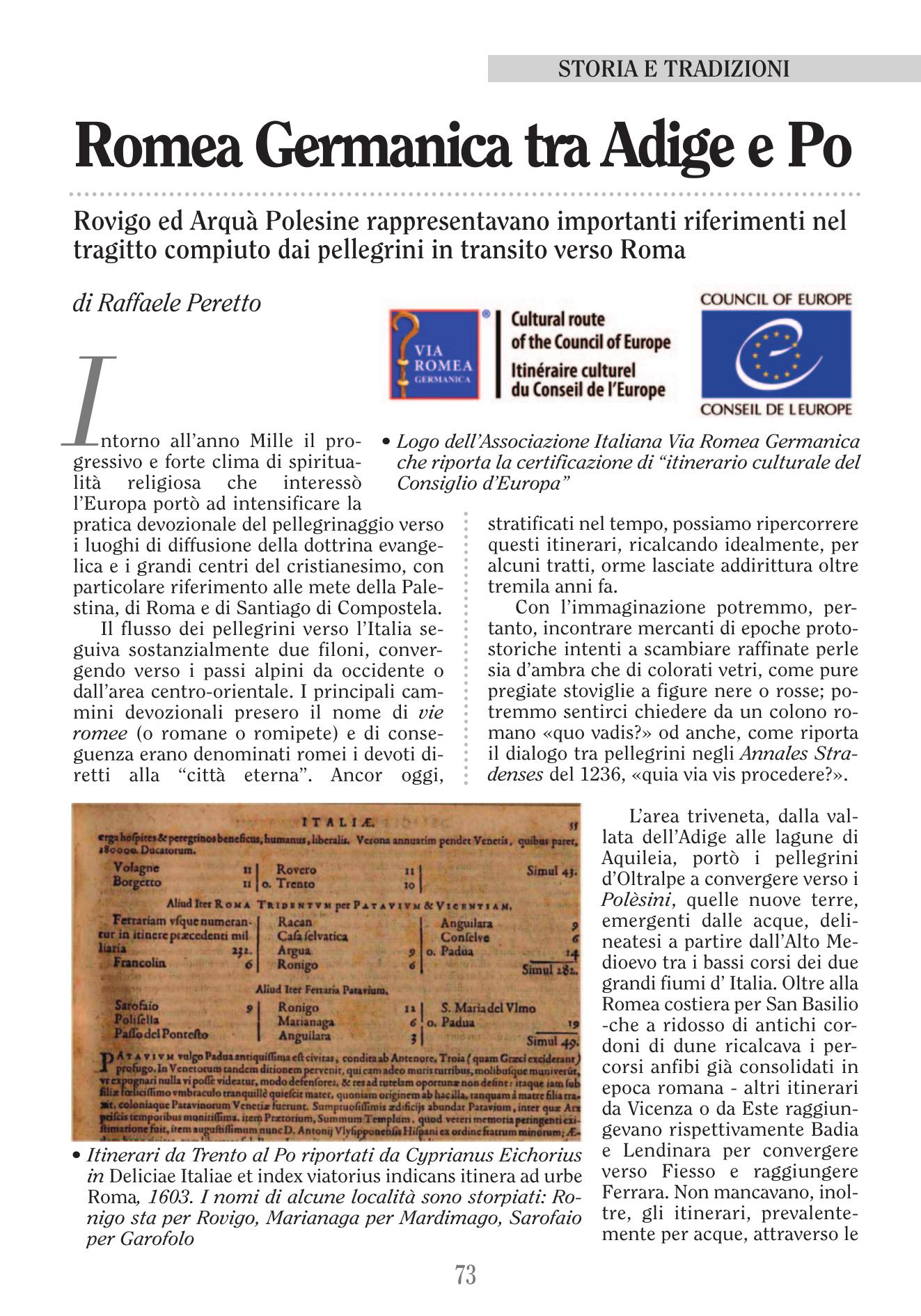 Romea Germanica tra Adige e Po
