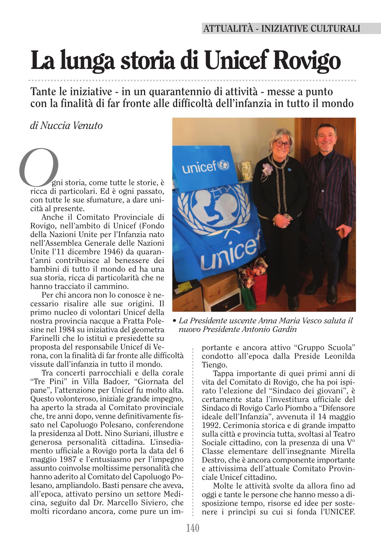 La lunga storia di Unicef Rovigo