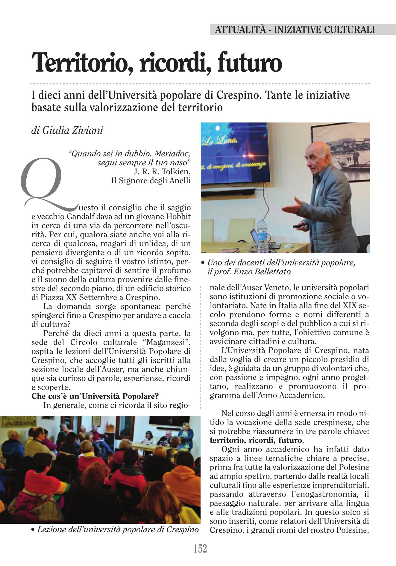 Territorio, ricordi, futuro