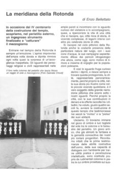 Prima pagina originale dell’articolo La meridiana della Rotonda