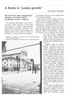 Prima pagina originale dell’articolo A Badia in “piazza grande”
