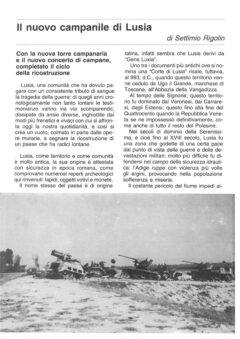 Prima pagina originale dell’articolo Il nuovo campanile di Lusia