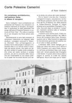 Prima pagina originale dell’articolo Corte Polesine Camerini