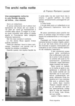 Prima pagina originale dell’articolo Tre archi nella notte