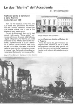 Prima pagina originale dell’articolo Le due “Marine” dell’Accademia