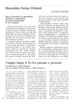 Prima pagina originale dell’articolo Ricordato Felice Chilanti