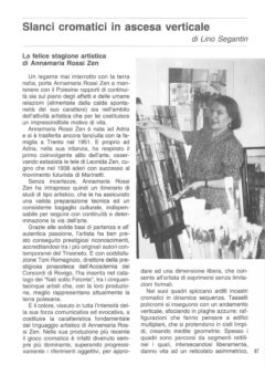 Prima pagina originale dell’articolo Slanci cromatici in ascesa verticale
