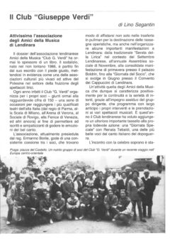 Prima pagina originale dell’articolo Il Club “Giuseppe Verdi”