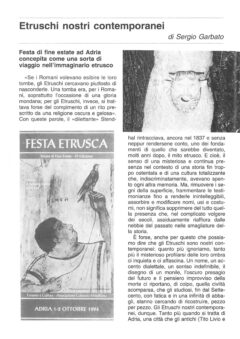 Prima pagina originale dell’articolo Etruschi nostri contemporanei