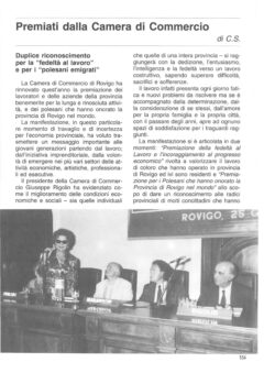 Prima pagina originale dell’articolo Premiati dalla Camera di Commercio