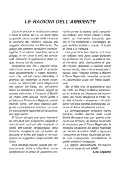 Prima pagina originale dell’articolo LE RAGIONI DELL’AMBIENTE
