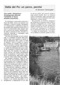 Prima pagina originale dell’articolo Delta del Po: un parco, perché