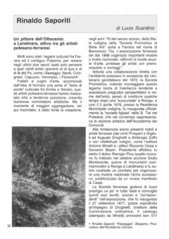 Prima pagina originale dell’articolo Rinaldo Saporiti