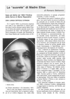 Prima pagina originale dell’articolo Le “suorete” di Madre Elisa