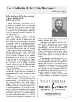Prima pagina originale dell’articolo La creatività di Antonio Raimondi