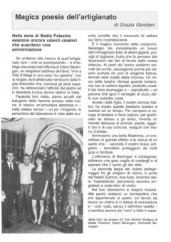 Prima pagina originale dell’articolo Magica poesia dell’artigianato