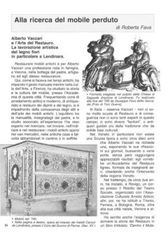 Prima pagina originale dell’articolo Alla ricerca del mobile perduto