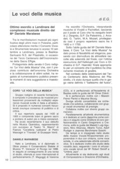 Prima pagina originale dell’articolo Le voci della musica