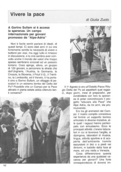Prima pagina originale dell’articolo Vivere la pace