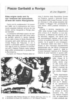 Prima pagina originale dell’articolo Piazza Garibaldi a Rovigo
