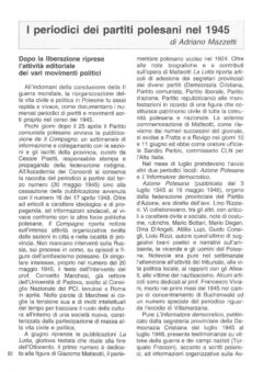 Prima pagina originale dell’articolo I periodici dei partiti polesani nel 1945