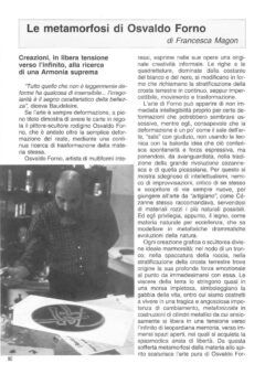 Prima pagina originale dell’articolo Le metamorfosi di Osvaldo Forno