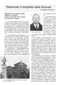 Prima pagina originale dell’articolo Restaurato il tempietto della Roncala