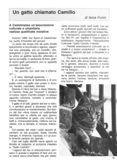 Prima pagina originale dell’articolo Un gatto chiamato Camillo