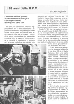Prima pagina originale dell’articolo I 18 anni della R.P.M.