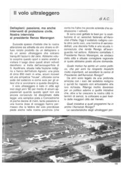 Prima pagina originale dell’articolo Il volo ultraleggero