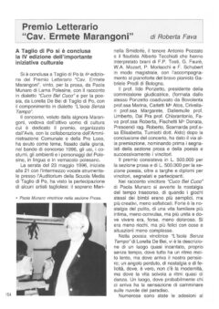 Prima pagina originale dell’articolo Premio Letterario “Cav. Ermete Marangoni”