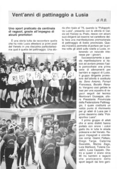 Prima pagina originale dell’articolo Vent’anni di pattinaggio a Lusia