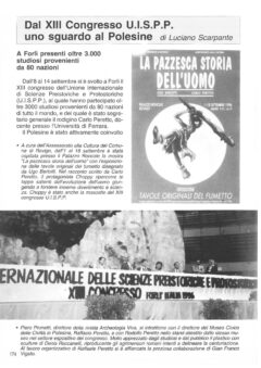 Prima pagina originale dell’articolo Dal XIII Congresso U.I.S.P.P. uno sguardo al Polesine