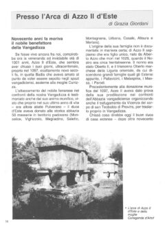 Prima pagina originale dell’articolo Presso l’Arca di Azzo Il d’Este