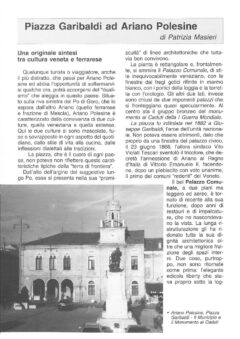 Prima pagina originale dell’articolo Piazza Garibaldi ad Ariano Polesine