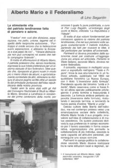 Prima pagina originale dell’articolo Alberto Mario e il Federalismo
