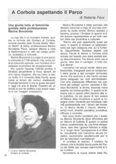 Prima pagina originale dell’articolo A Corbola aspettando il Parco