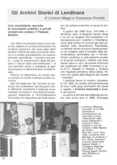 Prima pagina originale dell’articolo Gli Archivi Storici di Lendinara