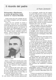 Prima pagina originale dell’articolo Il ricordo del padre