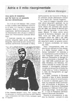 Prima pagina originale dell’articolo Adria e il mito risorgimentale