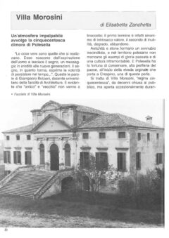 Prima pagina originale dell’articolo Villa Morosini