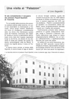 Prima pagina originale dell’articolo Una visita al “Palazzon”