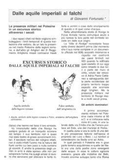Prima pagina originale dell’articolo Dalle aquile imperiali ai falchi