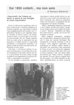 Prima pagina originale dell’articolo Dal 1850 coltelli … ma non solo