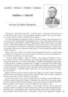 Prima pagina originale dell’articolo Aladino e i diavoli