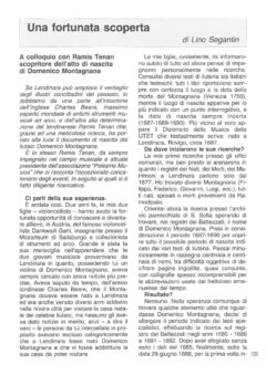 Prima pagina originale dell’articolo Una fortunata scoperta