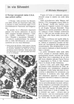 Prima pagina originale dell’articolo In via Silvestri