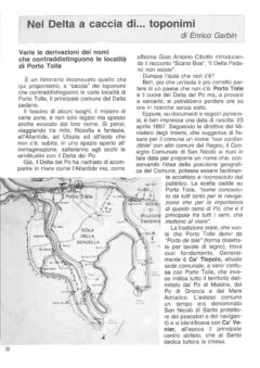 Prima pagina originale dell’articolo Nei Delta a caccia di… toponimi